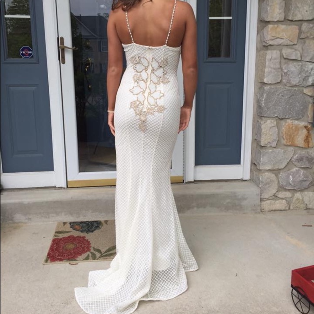Golden Asp Prom Boutique White, Gold& Silver Dress